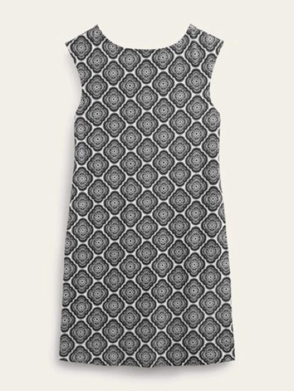Boden Black and White Patterned Midi Dress Sz 6